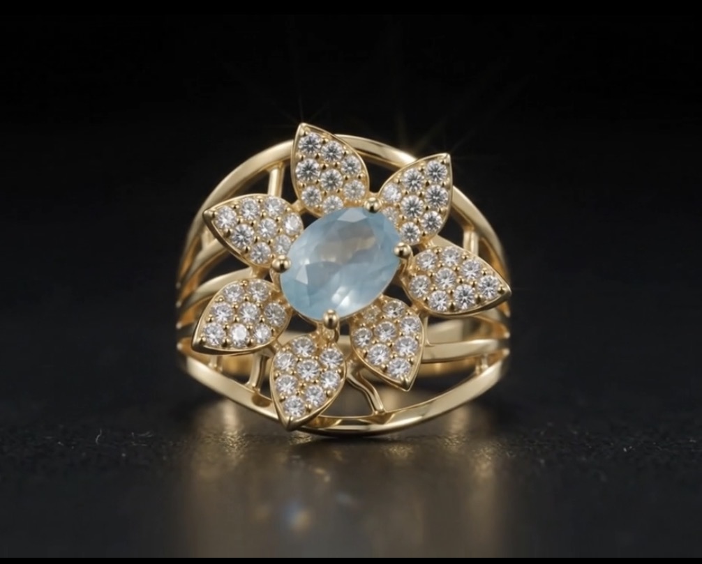 Aqua Spark Ring