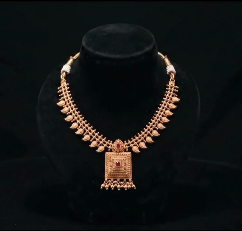 Square Temple Pendant Necklace